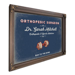 Personalized Orthopedic Surgeon Sign, Bad to the Bone, Denim Americana, image 7