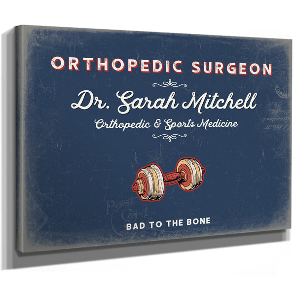 Personalized Orthopedic Surgeon Sign, Bad to the Bone, Denim Americana, image 8