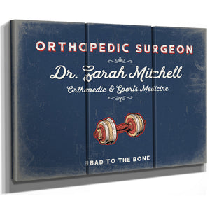 Personalized Orthopedic Surgeon Sign, Bad to the Bone, Denim Americana, image 14
