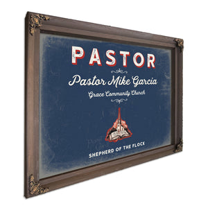 Personalized Pastor Sign, Shepherd of the Flock, Denim Americana, image 7