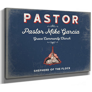 Personalized Pastor Sign, Shepherd of the Flock, Denim Americana, image 8