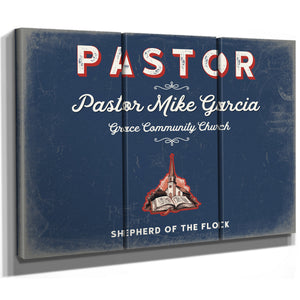 Personalized Pastor Sign, Shepherd of the Flock, Denim Americana, image 14