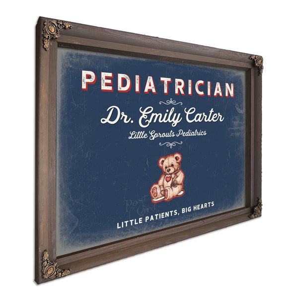 Personalized Pediatrician Sign, Little Patients, Big Hearts, Denim Americana, image 7
