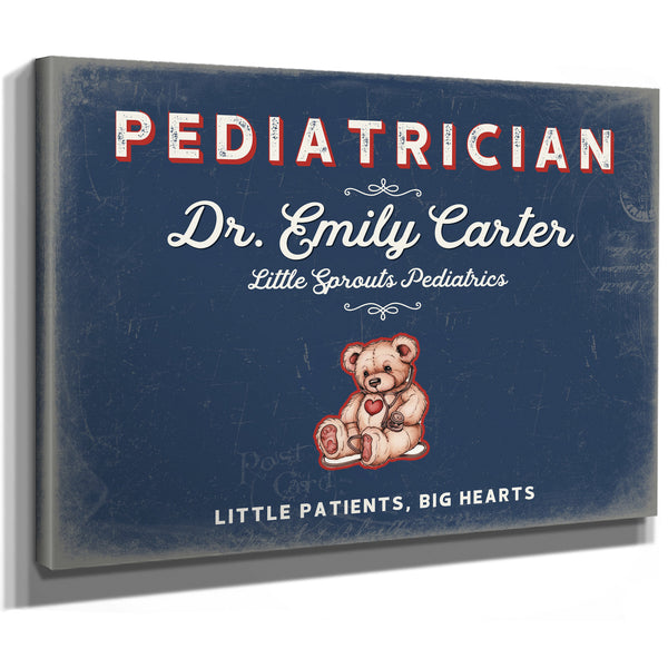 Personalized Pediatrician Sign, Little Patients, Big Hearts, Denim Americana, image 8