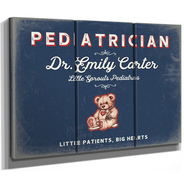 Personalized Pediatrician Sign, Little Patients, Big Hearts, Denim Americana, image 14