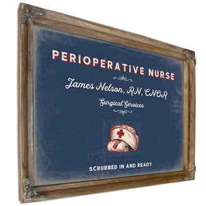 Personalized Perioperative Nurse Sign, Scrubbed In and Ready, Denim Americana, image 6