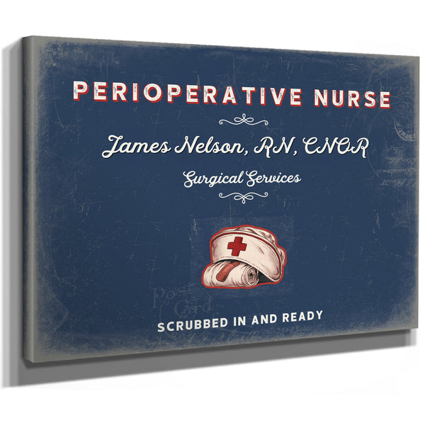 Personalized Perioperative Nurse Sign, Scrubbed In and Ready, Denim Americana, image 8