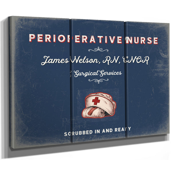 Personalized Perioperative Nurse Sign, Scrubbed In and Ready, Denim Americana, image 14
