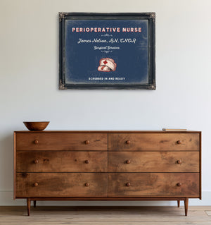 Personalized Perioperative Nurse Sign, Scrubbed In and Ready, Denim Americana, image 19