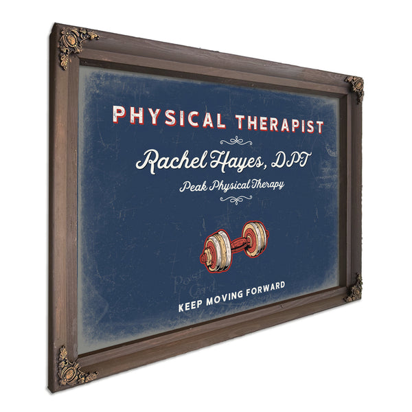 Personalized Physical Therapist Sign, Keep Moving Forward, Denim Americana, image 7
