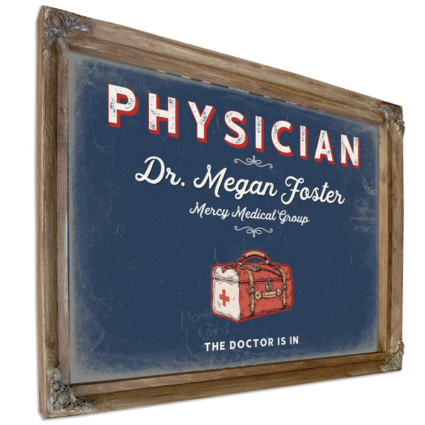 Personalized Physician Sign, The Doctor Is In, Denim Americana, image 6