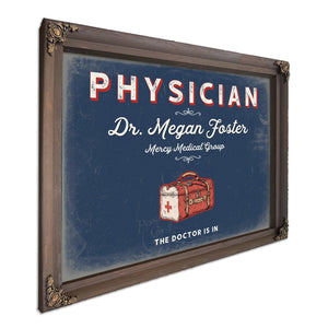 Personalized Physician Sign, The Doctor Is In, Denim Americana, image 7