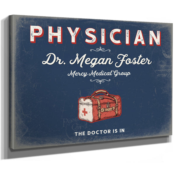 Personalized Physician Sign, The Doctor Is In, Denim Americana, image 8