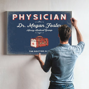 Personalized Physician Sign, The Doctor Is In, Denim Americana, image 9