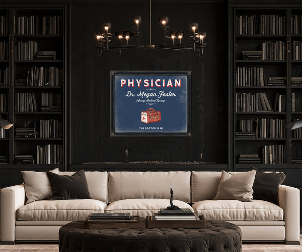 Personalized Physician Sign, The Doctor Is In, Denim Americana, image 16