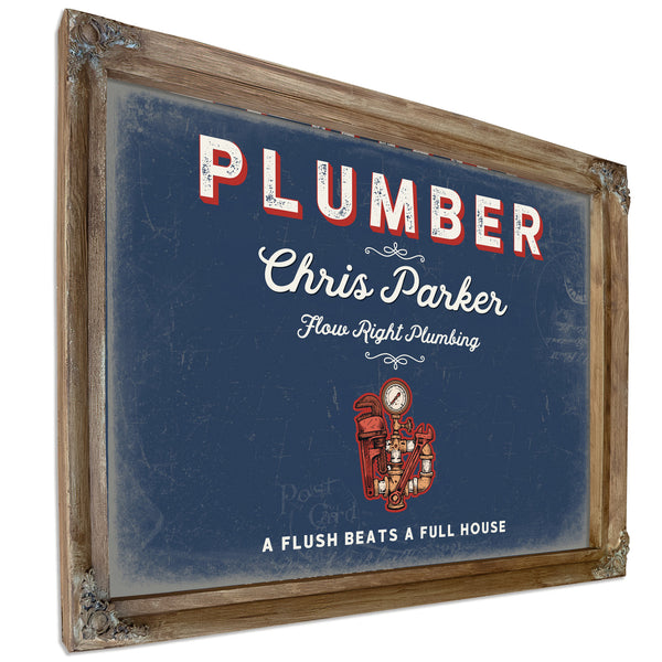 Personalized Plumber Sign, A Flush Beats a Full House, Denim Americana, image 6