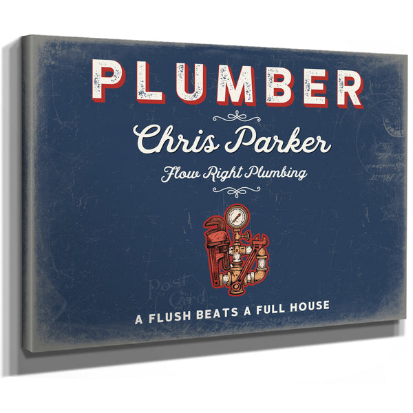 Personalized Plumber Sign, A Flush Beats a Full House, Denim Americana, image 8