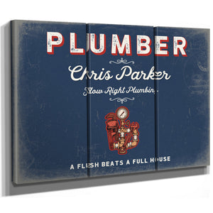 Personalized Plumber Sign, A Flush Beats a Full House, Denim Americana, image 14