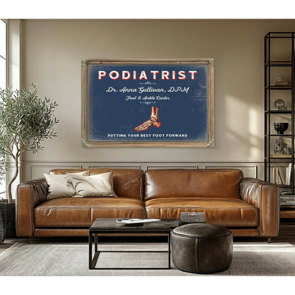Personalized Podiatrist Sign, Putting Your Best Foot Forward, Denim Americana, image 3