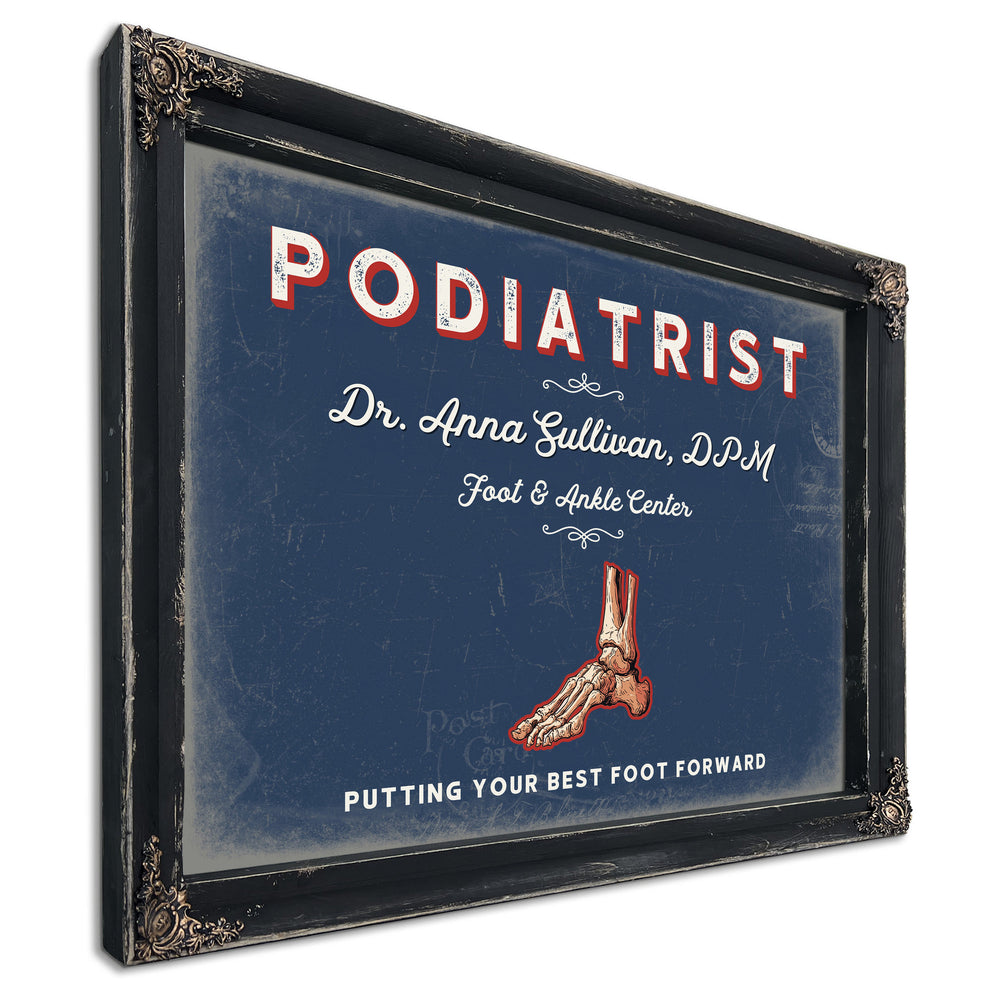 Personalized Podiatrist Sign, Putting Your Best Foot Forward, Denim Americana, image 1