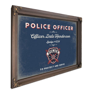 Personalized Police Officer Sign, To Protect and Serve, Denim Americana, image 7