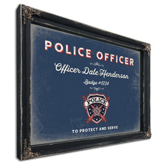 Personalized Police Officer Sign, To Protect and Serve, Denim Americana, image 1