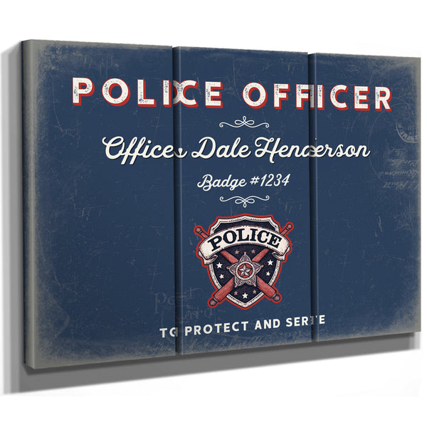 Personalized Police Officer Sign, To Protect and Serve, Denim Americana, image 14