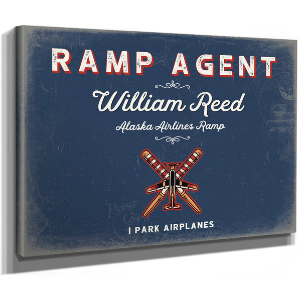 Personalized Ramp Agent Sign, I Park Airplanes, Denim Americana, image 8