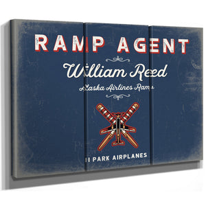 Personalized Ramp Agent Sign, I Park Airplanes, Denim Americana, image 14