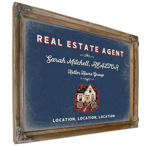 Personalized Real Estate Agent Sign, Location, Location, Location, Denim Americana, image 6