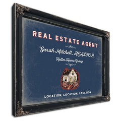 Personalized Real Estate Agent Sign, Location, Location, Location, Denim Americana, image 1