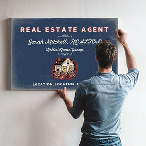 Personalized Real Estate Agent Sign, Location, Location, Location, Denim Americana, image 9