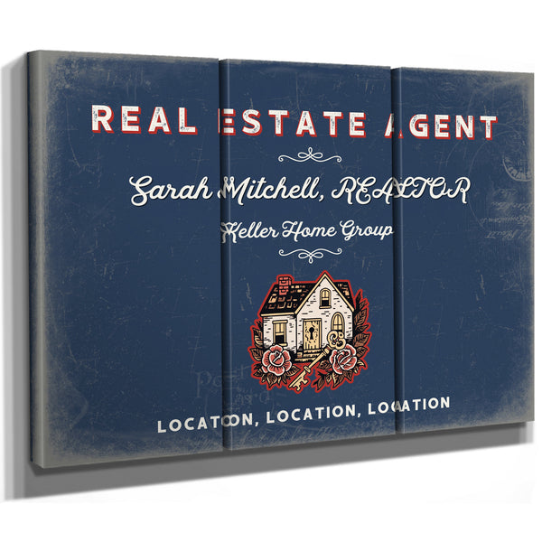 Personalized Real Estate Agent Sign, Location, Location, Location, Denim Americana, image 14