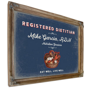 Personalized Registered Dietitian Sign, Eat Well, Live Well, Denim Americana, image 6