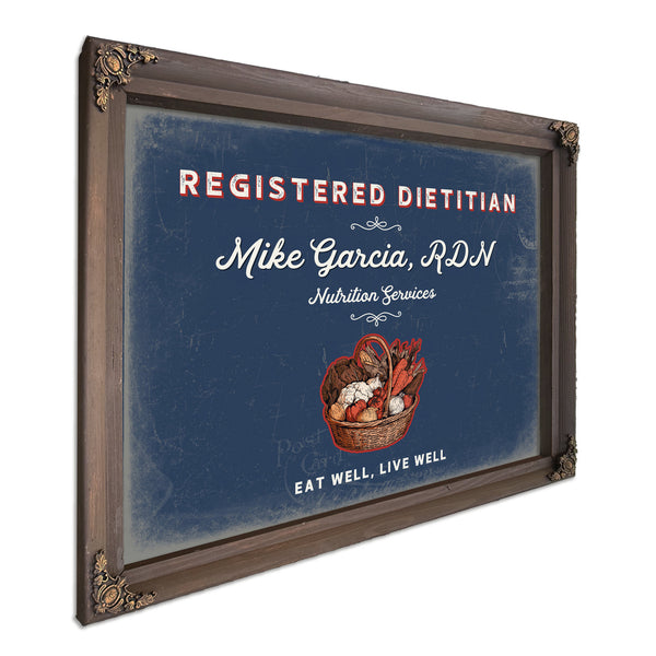 Personalized Registered Dietitian Sign, Eat Well, Live Well, Denim Americana, image 7