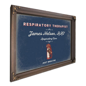 Personalized Respiratory Therapist Sign, Just Breathe, Denim Americana, image 7