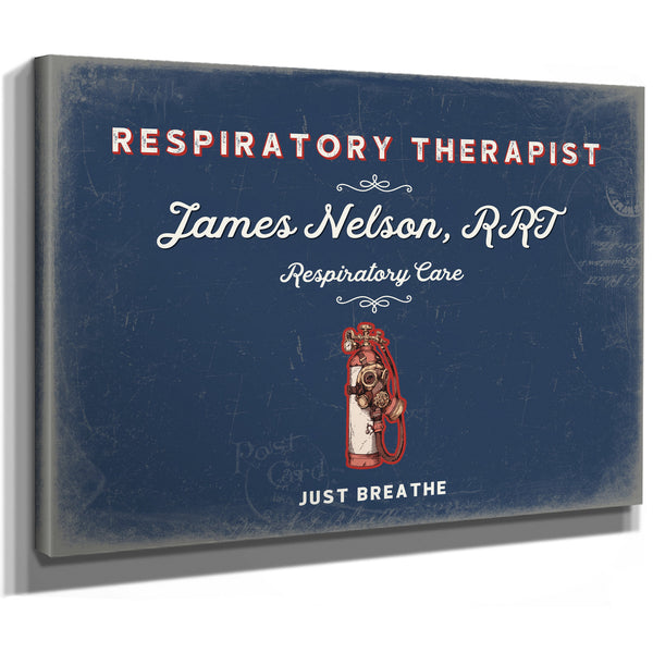 Personalized Respiratory Therapist Sign, Just Breathe, Denim Americana, image 8