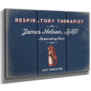 Personalized Respiratory Therapist Sign, Just Breathe, Denim Americana, image 14