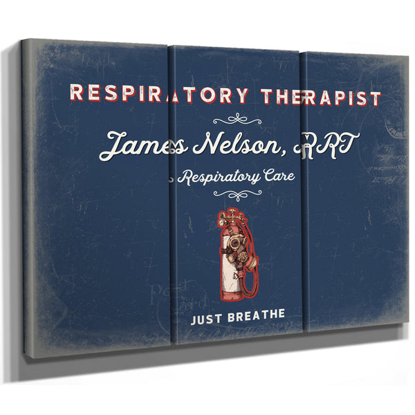 Personalized Respiratory Therapist Sign, Just Breathe, Denim Americana, image 14