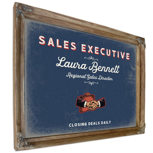 Personalized Sales Executive Sign, Closing Deals Daily, Denim Americana, image 6