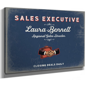 Personalized Sales Executive Sign, Closing Deals Daily, Denim Americana, image 8