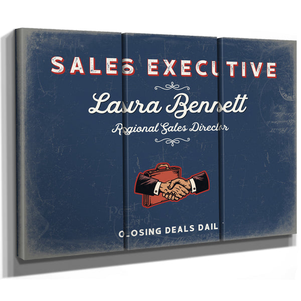 Personalized Sales Executive Sign, Closing Deals Daily, Denim Americana, image 14