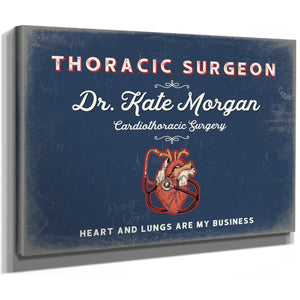 Personalized Thoracic Surgeon Sign, Heart and Lungs Are My Business, Denim Americana, image 8