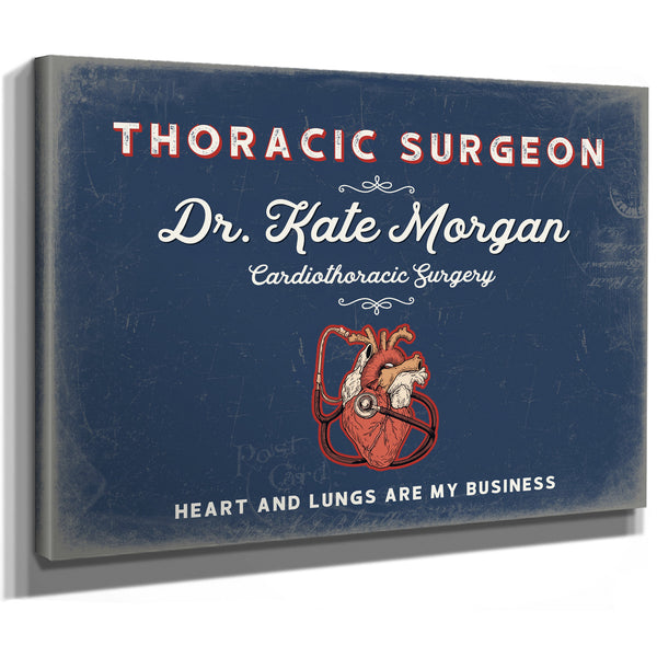 Personalized Thoracic Surgeon Sign, Heart and Lungs Are My Business, Denim Americana, image 8