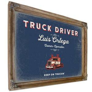 Personalized Truck Driver Sign, Keep On Truckin', Denim Americana, image 6