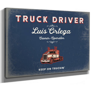 Personalized Truck Driver Sign, Keep On Truckin', Denim Americana, image 8