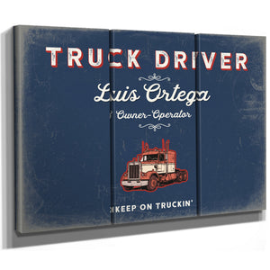 Personalized Truck Driver Sign, Keep On Truckin', Denim Americana, image 14