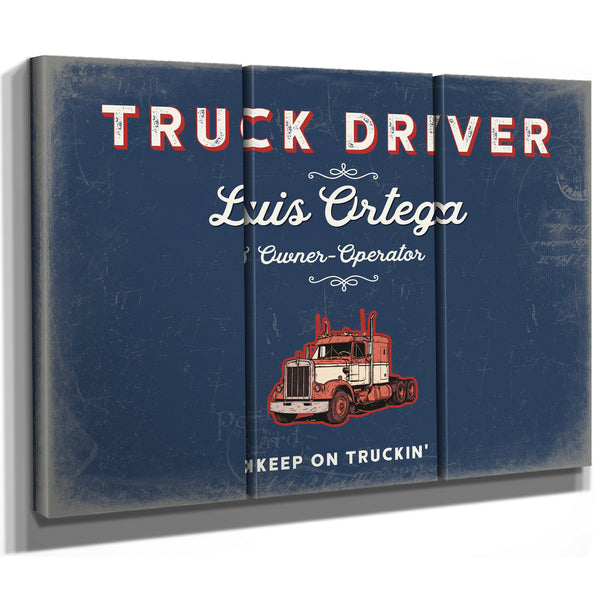 Personalized Truck Driver Sign, Keep On Truckin', Denim Americana, image 14