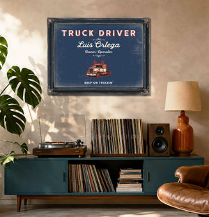 Personalized Truck Driver Sign, Keep On Truckin', Denim Americana, image 20