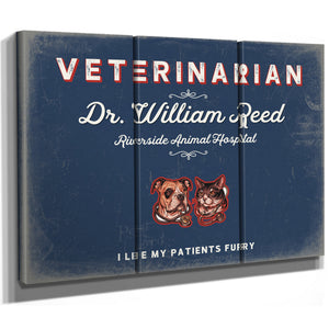 Personalized Veterinarian Sign, I Like My Patients Furry, Denim Americana, image 14